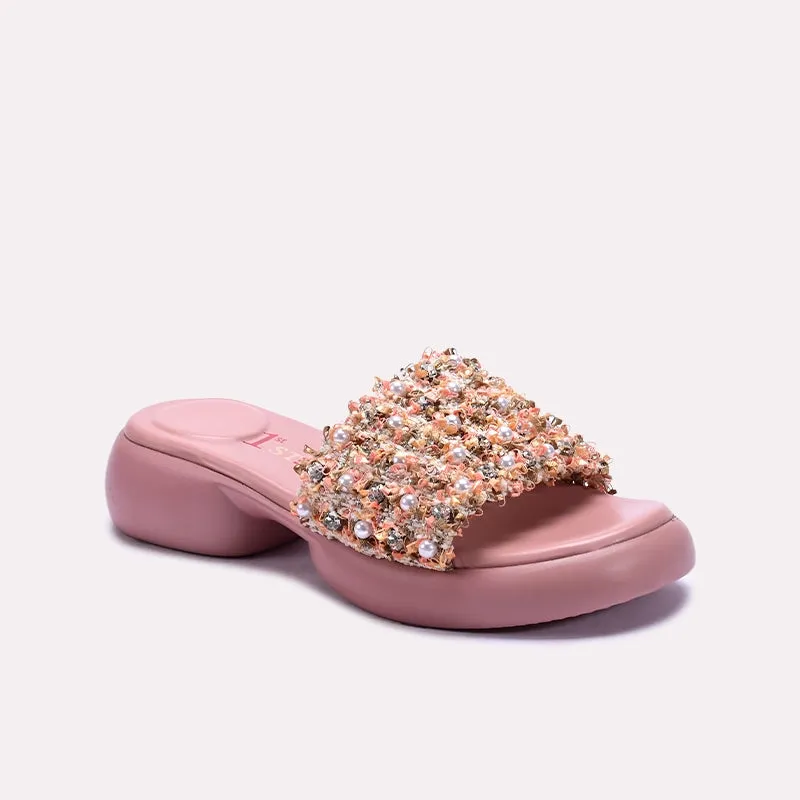 Quick On Peach Chunky Casual Slippers 0412901