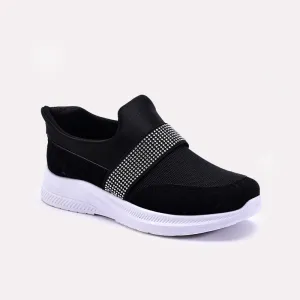 Water Resistant Knit Black Slip On Sneakers 0440848