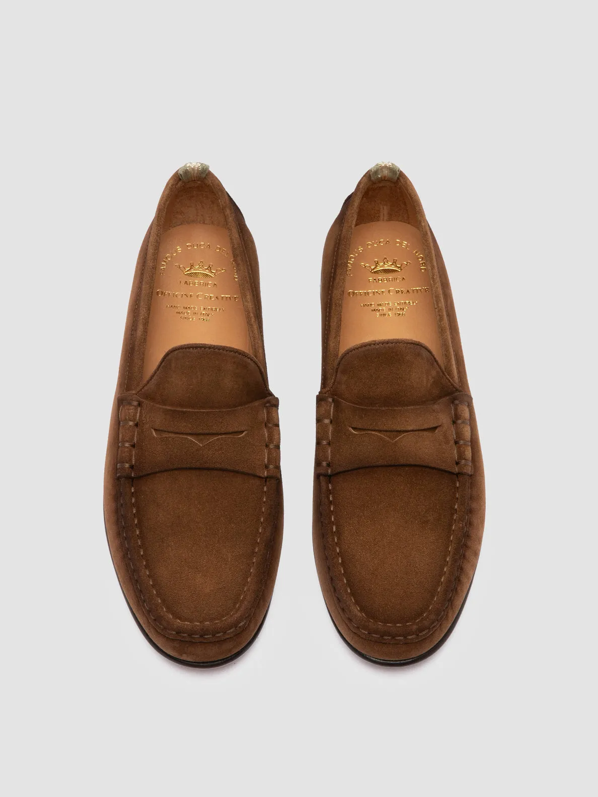 BALFRON 002 - Brown Suede Penny Loafer Subtle tone