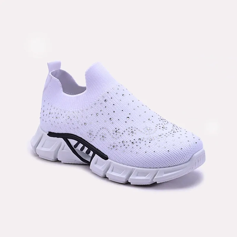 White Slip On Sneakers For Women 0440843 Urban Stable Frame
