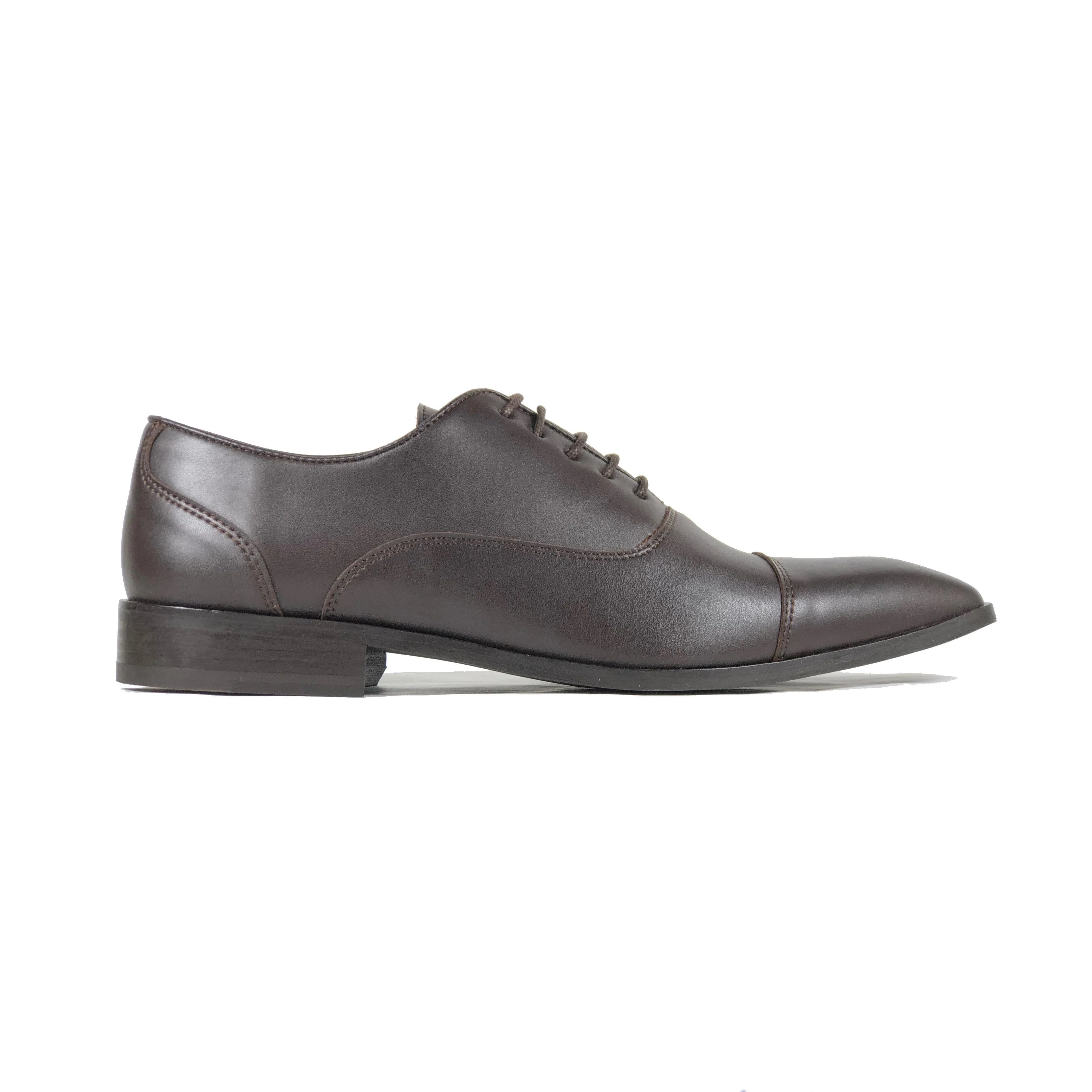 'Laurent' Cap-Toe Vegan Oxford by Zette Shoes - Brown Crystal Glow Ventilated Design