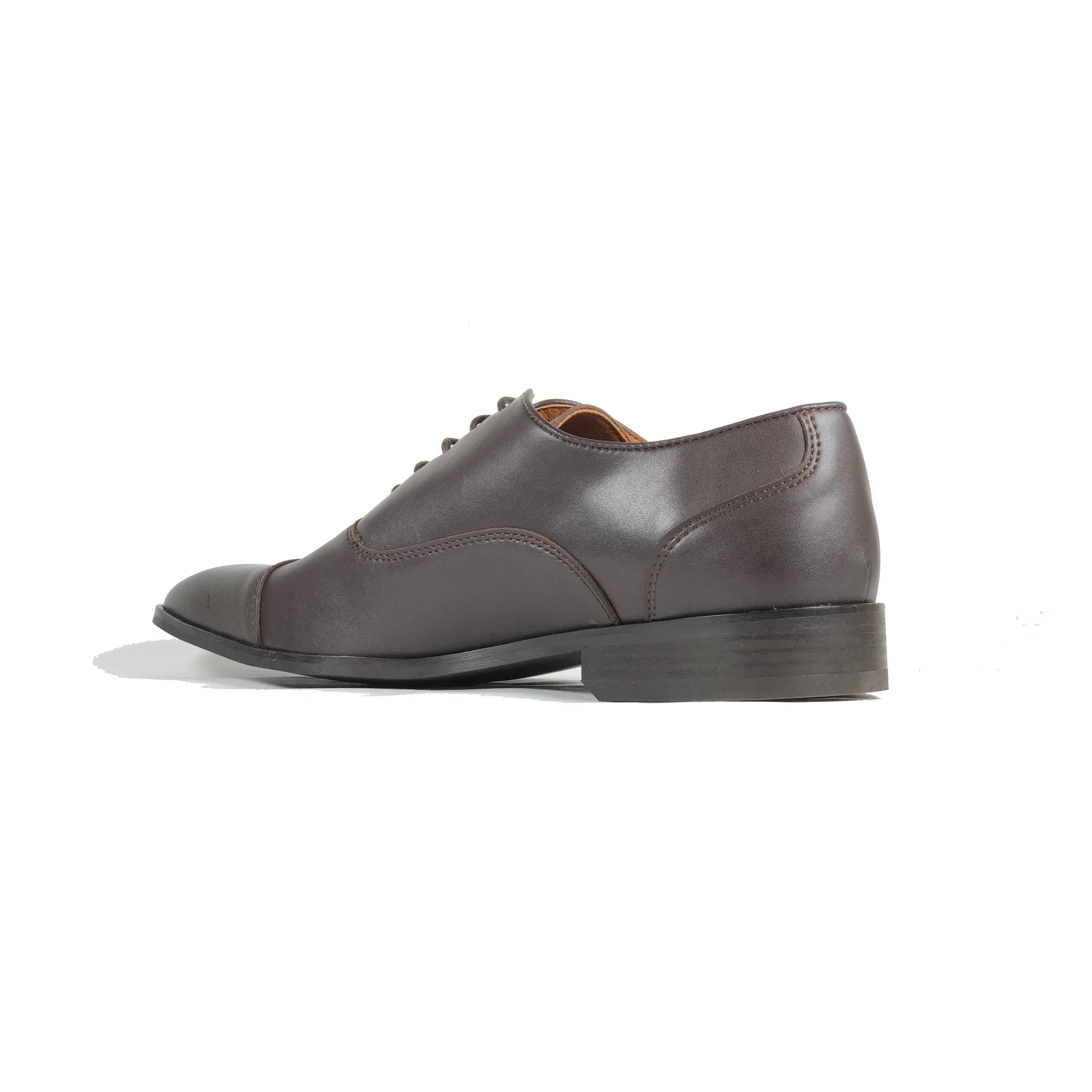 'Laurent' Cap-Toe Vegan Oxford by Zette Shoes - Brown Fitness