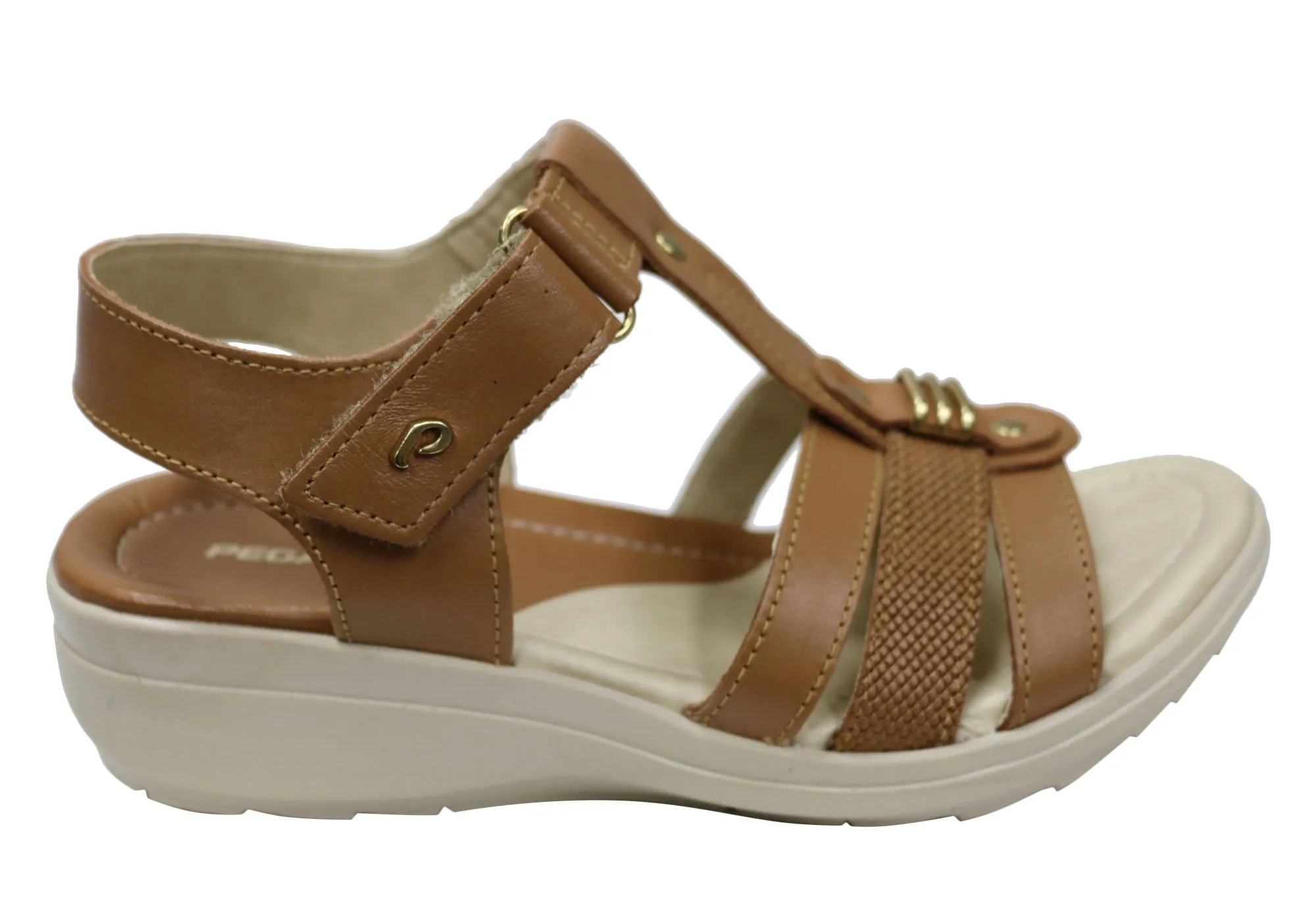 Sleek Casual Shoes Pegada Tasha Womens Comfortable Leather Sandals Made In Brazil