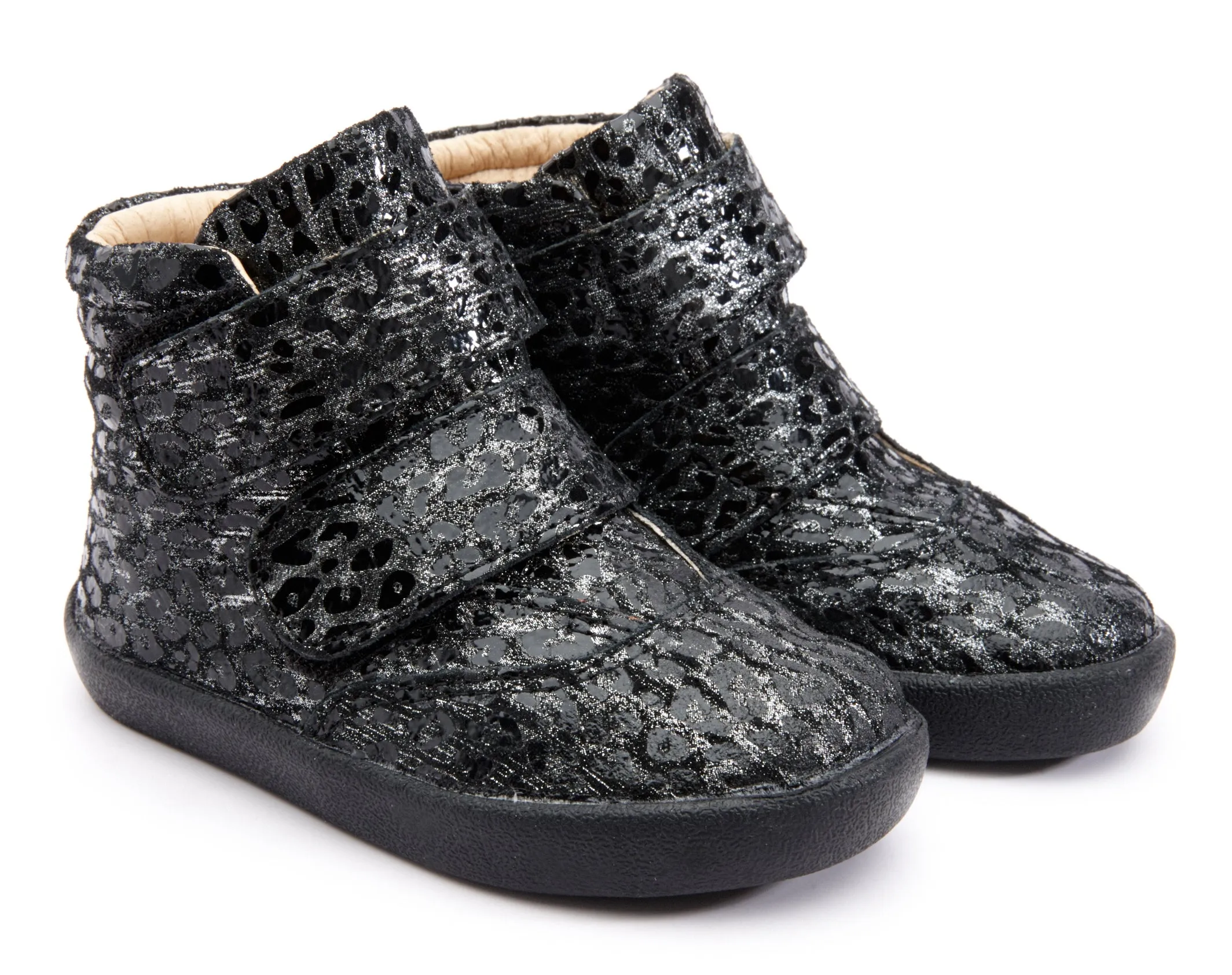 Old Soles Girl's & Boy's 5071 The Core Ankle Boot Sneaker - Pearlised Leopard Padded Interior Rough Trail Hiker
