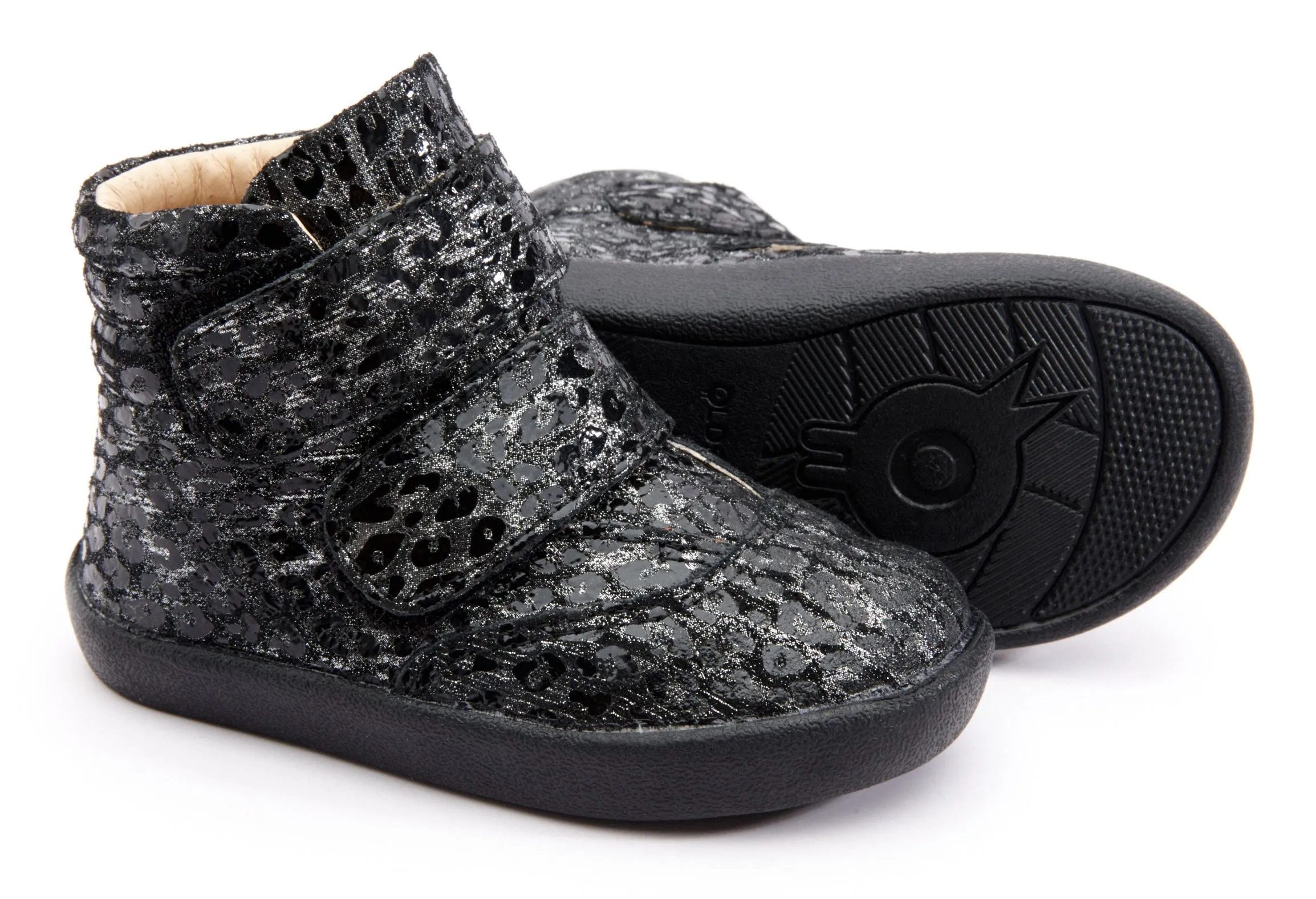 Canvas Upper Work Utility Old Soles Girl's & Boy's 5071 The Core Ankle Boot Sneaker - Pearlised Leopard