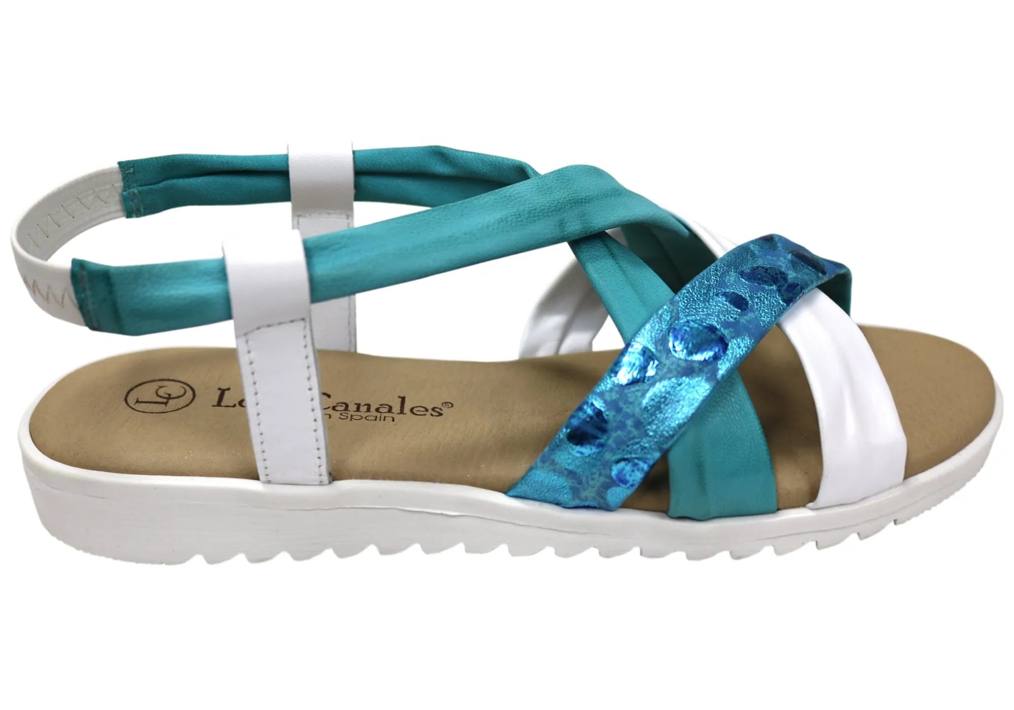 Lola Canales Bella Womens Comfortable Leather Sandals Made In Spain Heel Design