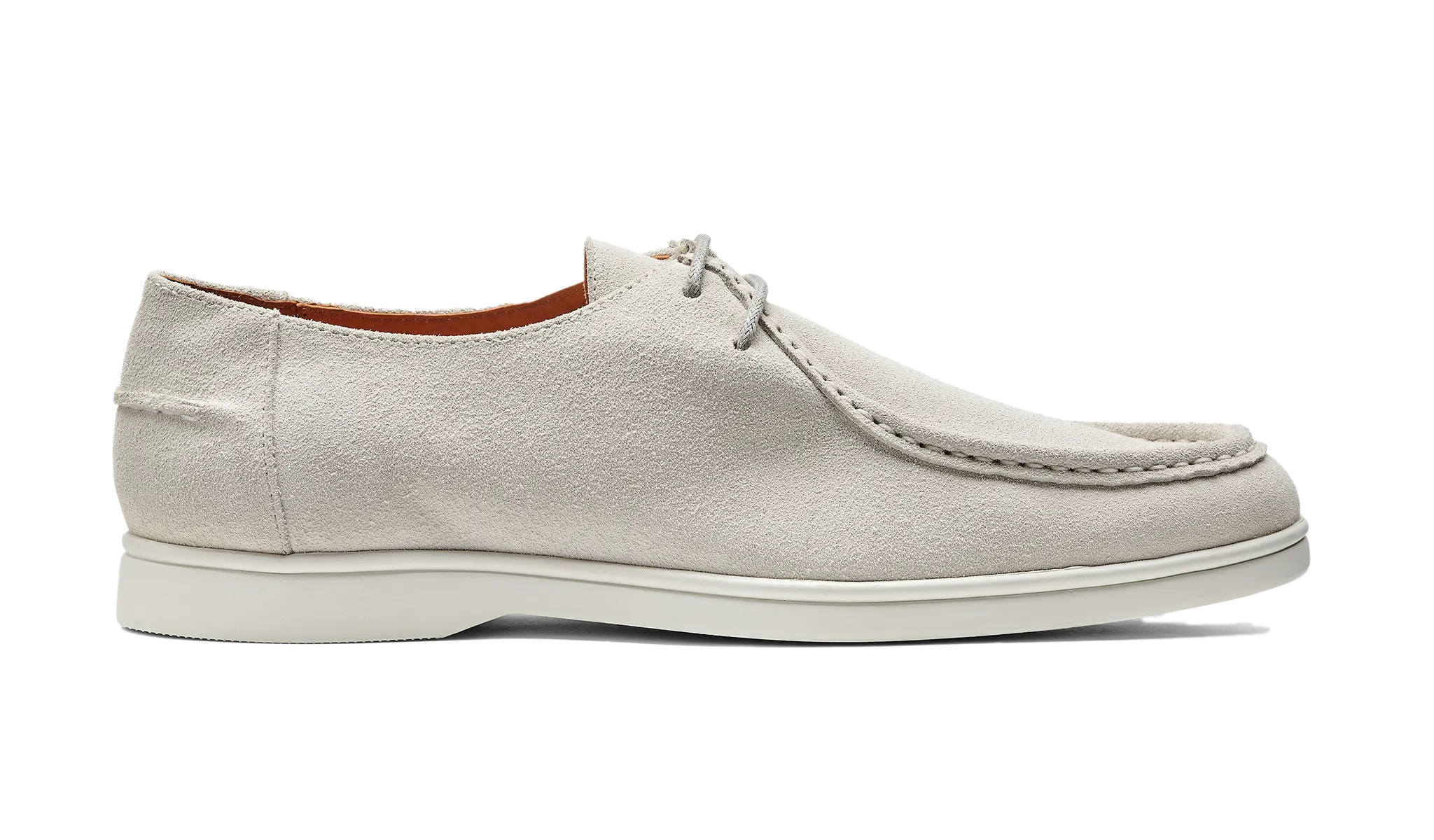 Narrow Fit Sharp Cut Vigo - White Suede White Sole