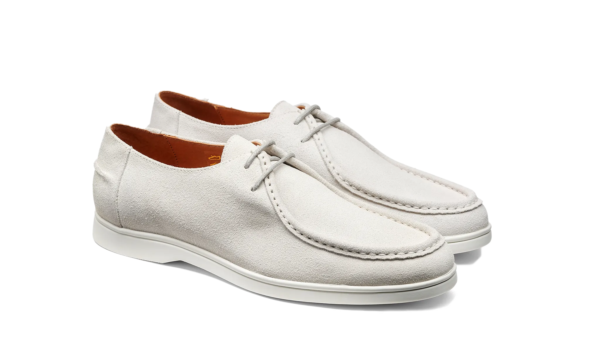 Signature Detail Vigo - White Suede White Sole
