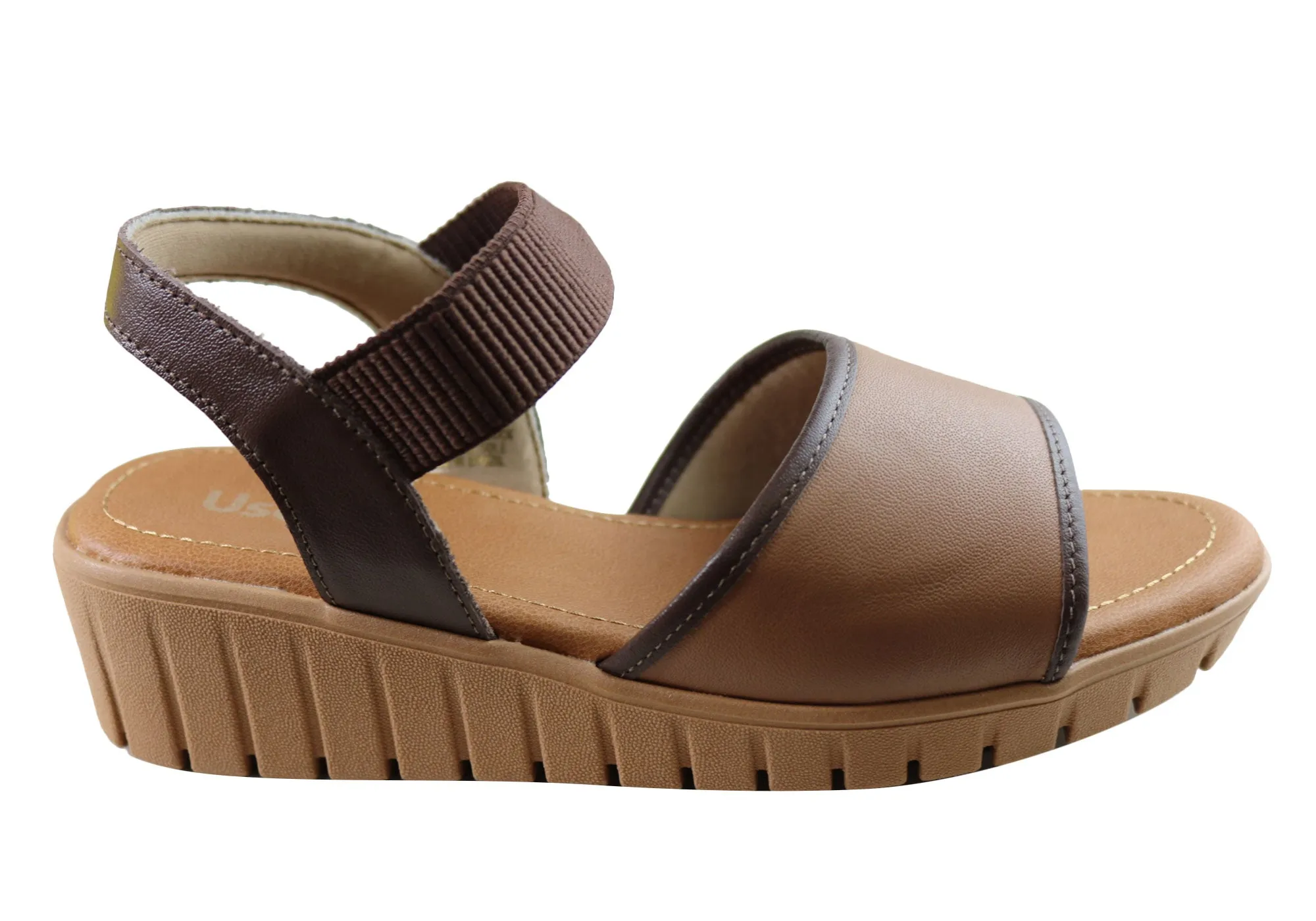 Soft Edge Usaflex Josa Womens Comfortable Leather Sandals Made In Brazil
