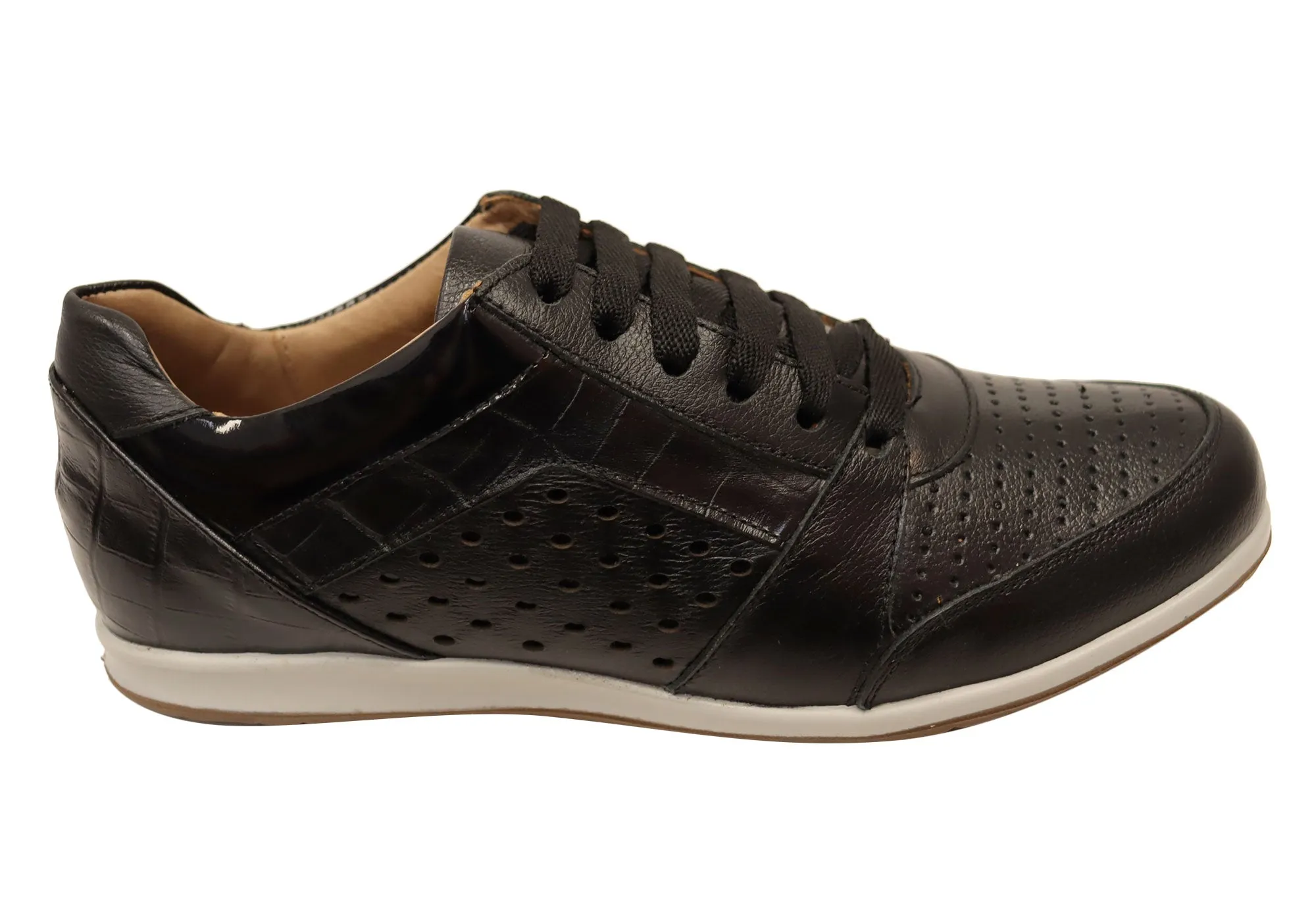 Gloss Finish Block Walk Opananken Brianna Womens Comfortable Brazilian Leather Shoes