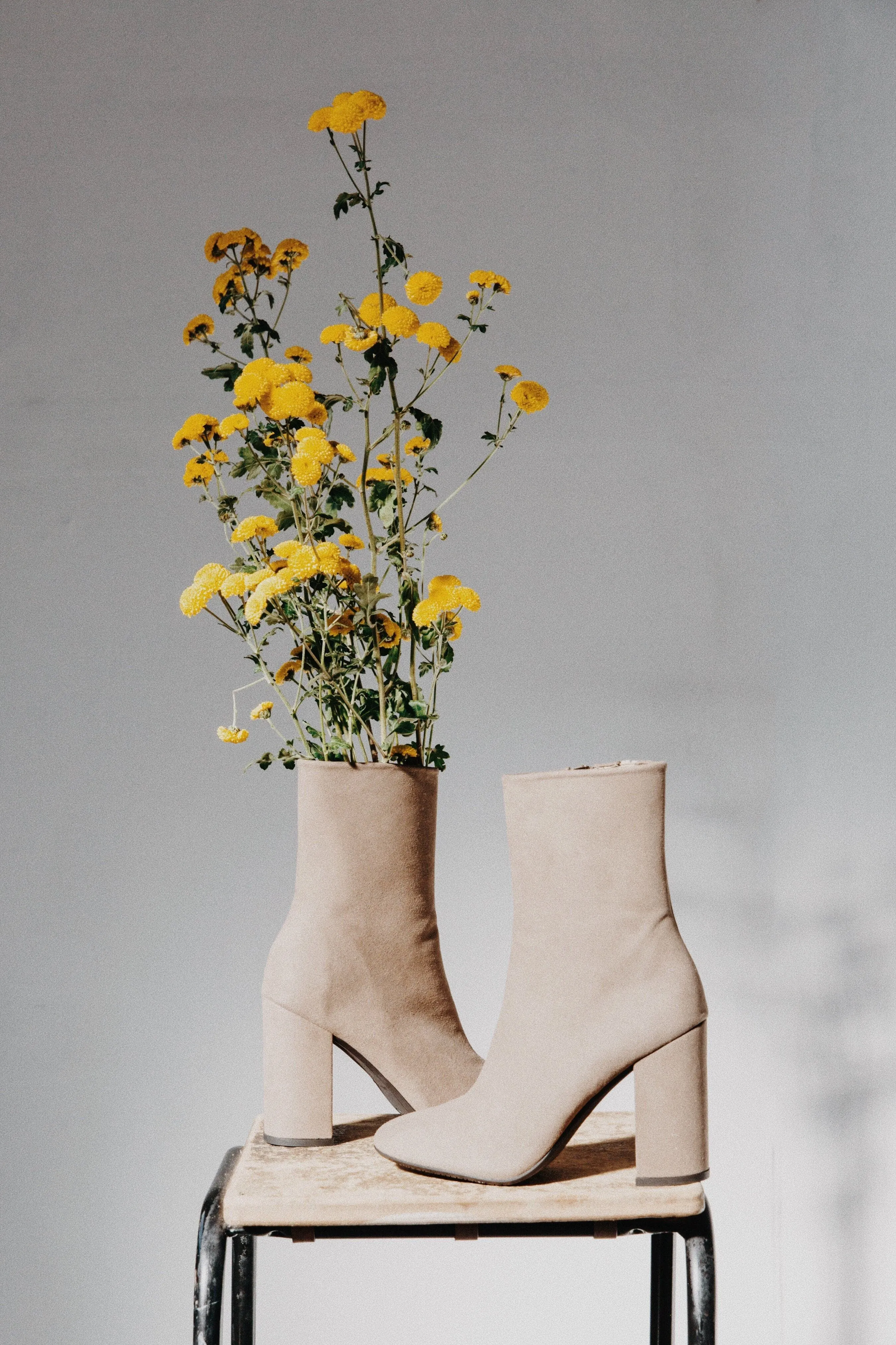 Slip Resistant Grippy Outsole Adventure Seeker 'Lisa' vegan-suede high-heel bootie by Zette Shoes - taupe