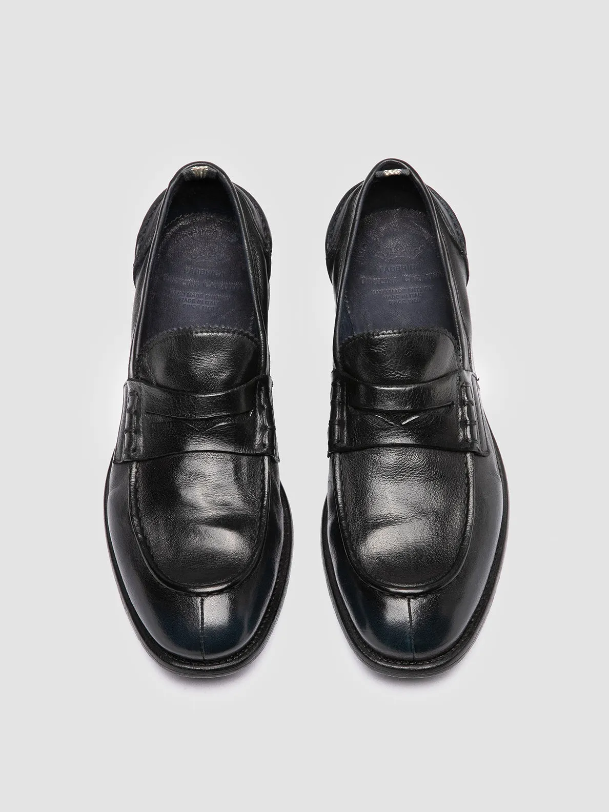 Air Mesh CHRONICLE 144 - Navy Leather Penny Loafers