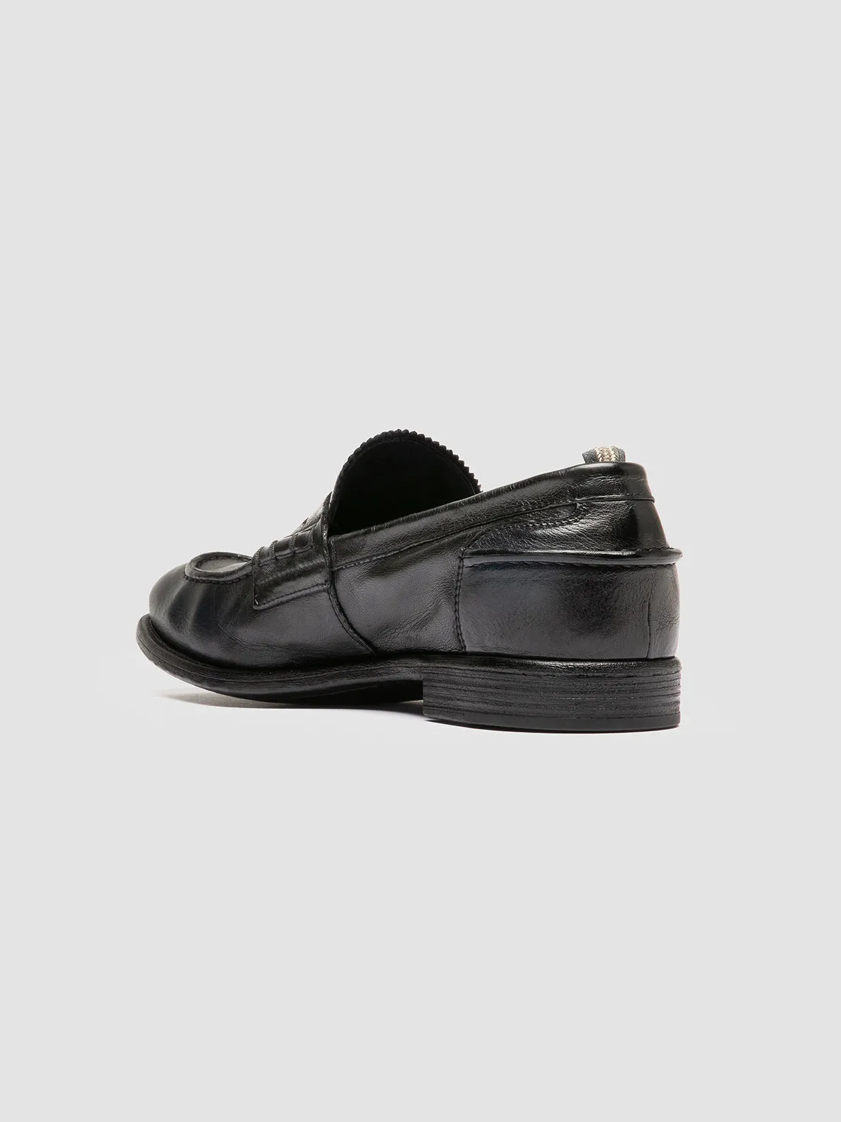 CHRONICLE 144 - Navy Leather Penny Loafers Floral Pop