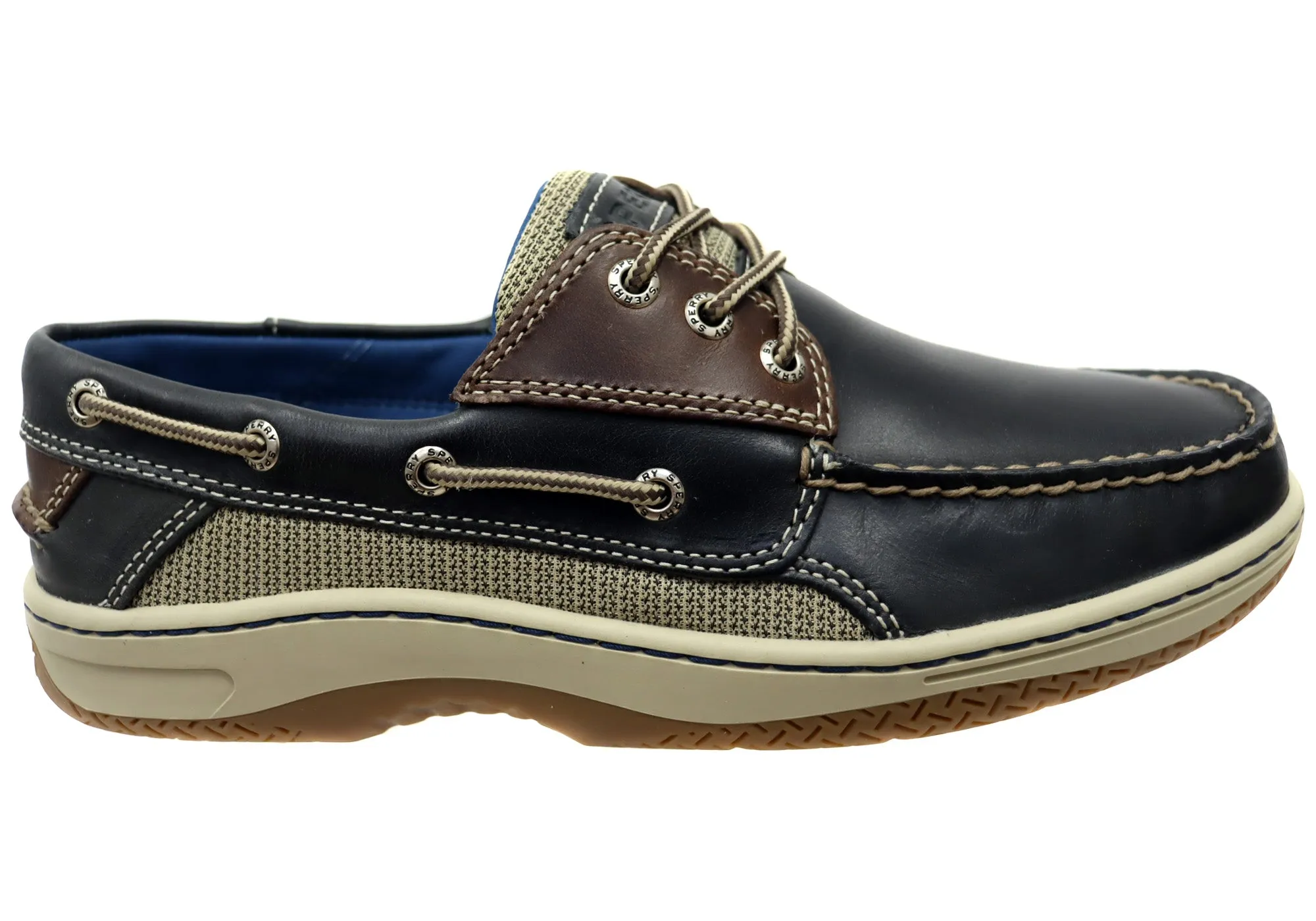 Sperry Mens Billfish Comfortable Wide Width Leather Boat Shoes Comfort Zone Support Feel