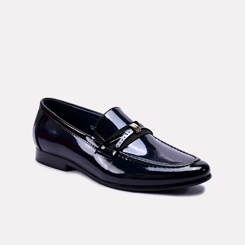 Opulent Mode Emory Black Glossy Slip On Dress Shoes 0111070