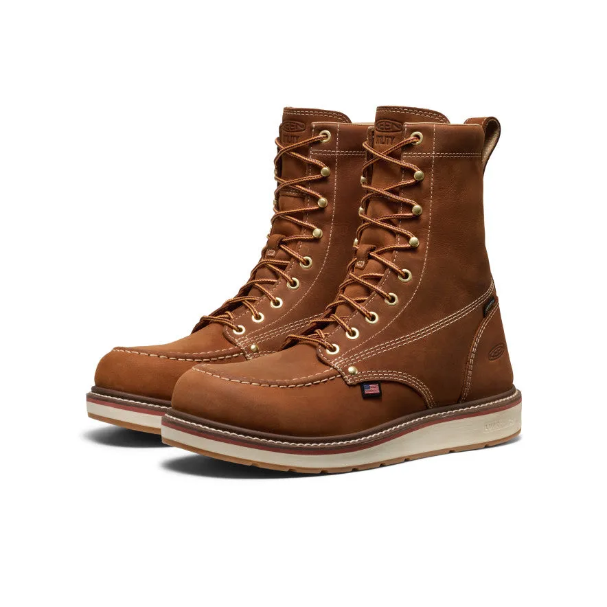 Men's Liberty 8" Waterproof Boot (Soft Toe)  |  Leather Brown/Birch Slip Resistant Rural Traveler