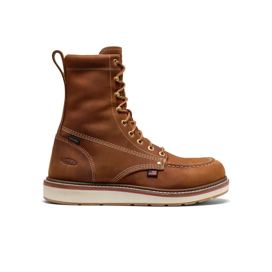 All Weather Functional Minimalist Lightweight Sole Men's Liberty 8" Waterproof Boot (Soft Toe)  |  Leather Brown/Birch