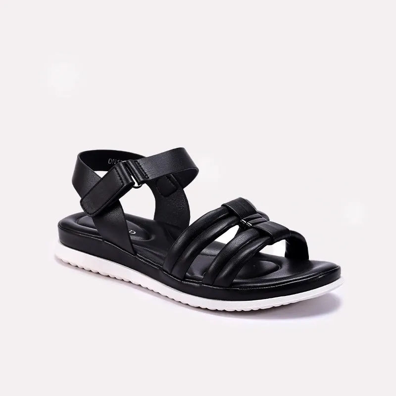 Womens Black Comfy Sandals 0421578 Closed Design