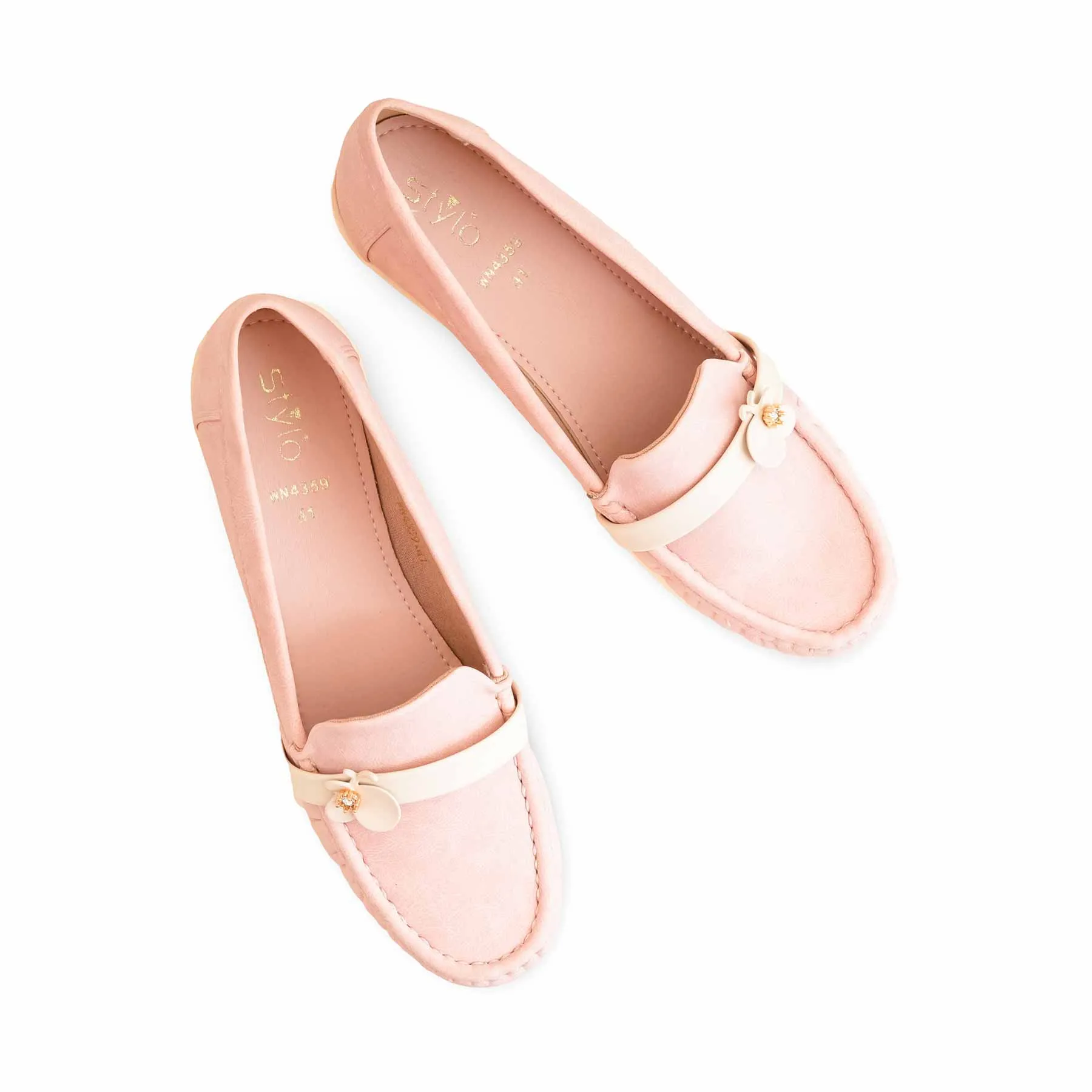 Pink Moccasin For Ladies WN4359 Quick Transition Office Fit