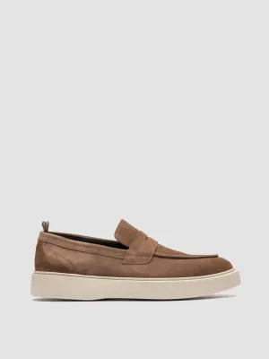 FRAME 001 - Brown Suede Penny Loafers Business Fit
