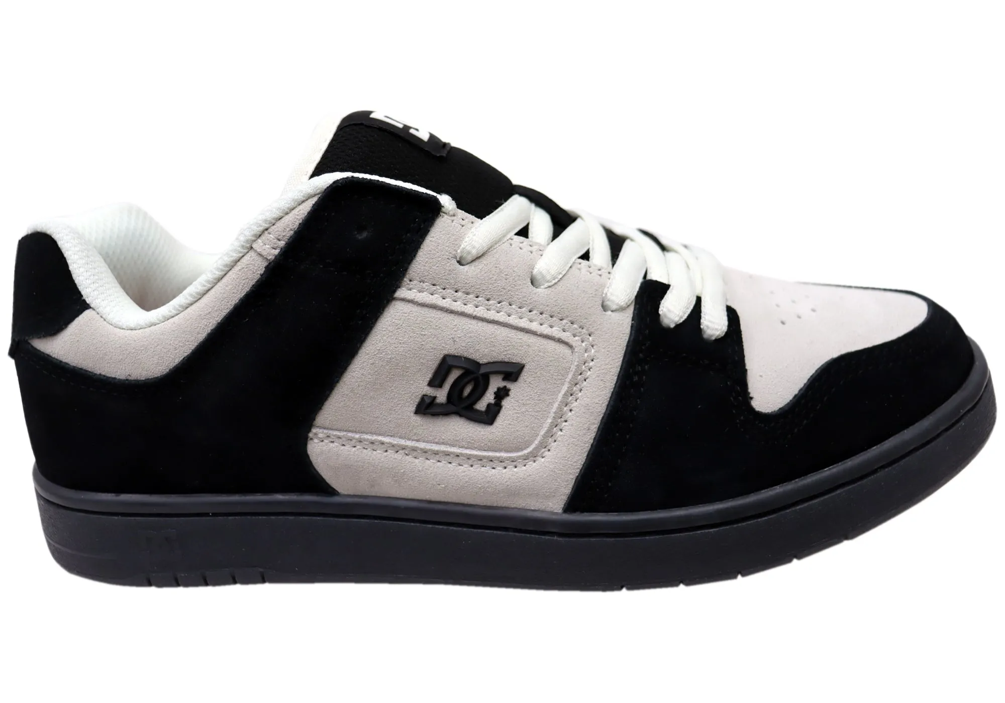 DC Shoes Mens Manteca 4 S Comfortable Leather Shoes White Black Planet Hike SweatWicking