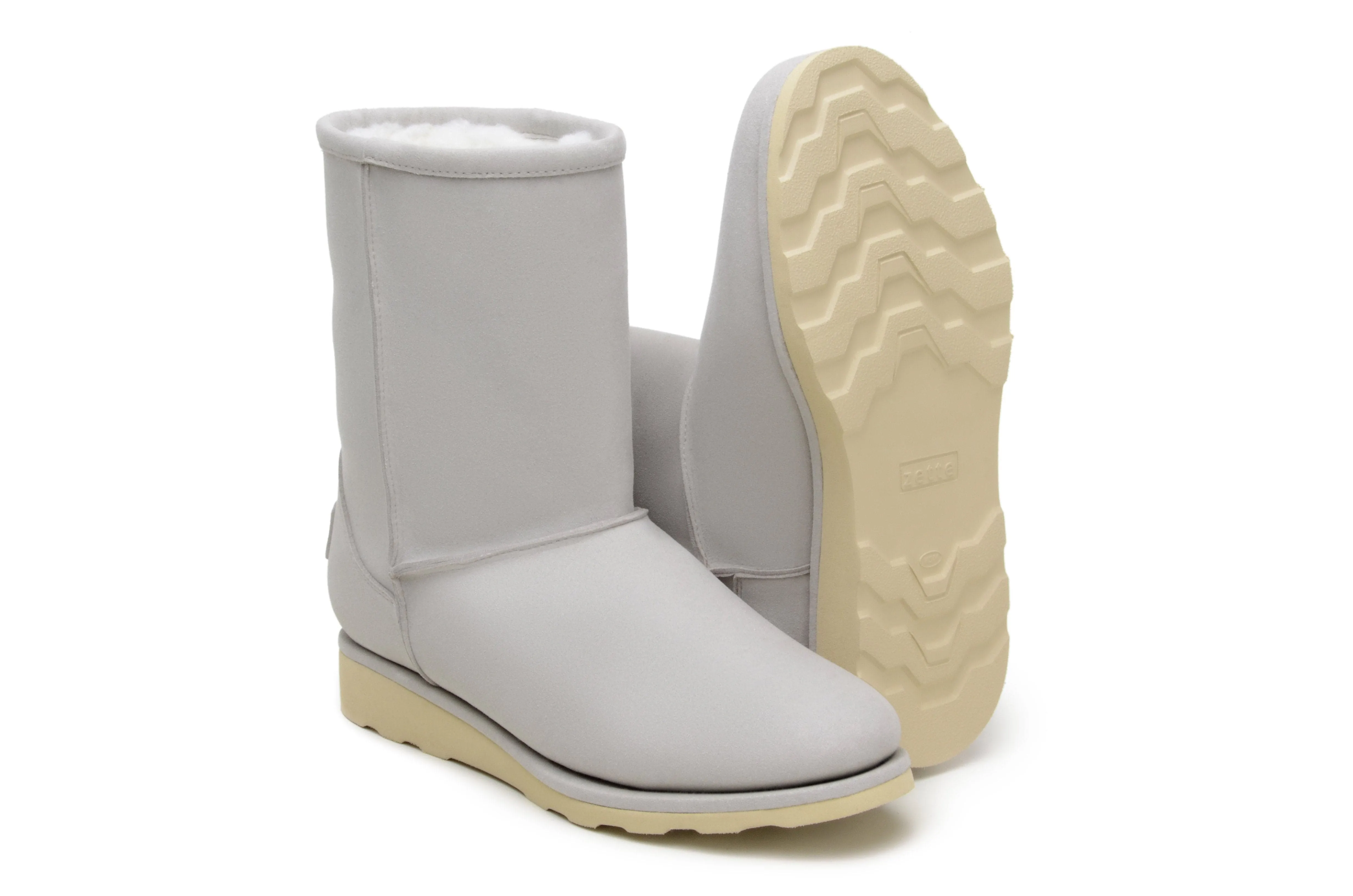 'Willow' high-quality fur-lined slipper boot - silver Elastic Graduation Ceremony