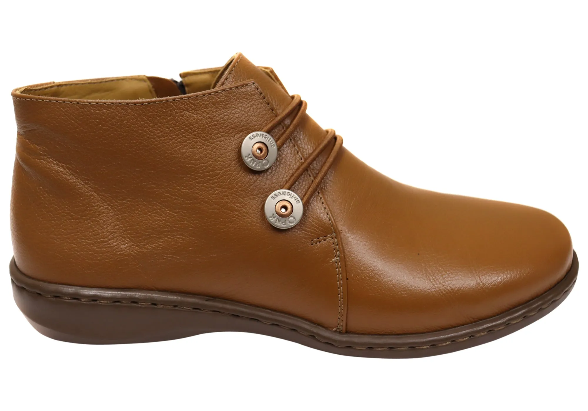 Opananken Willow Womens Comfortable Brazilian Leather Ankle Boots Durable Stitching