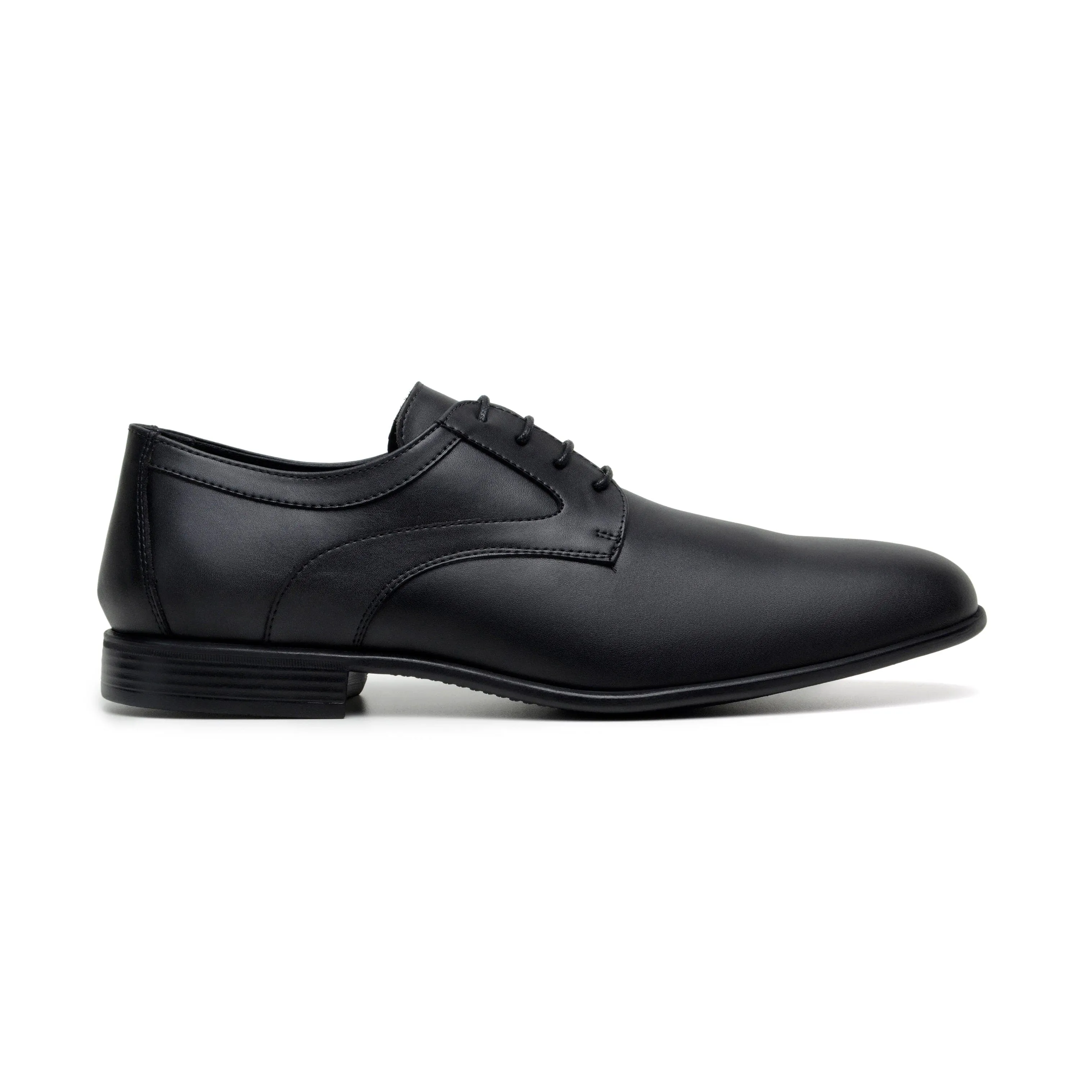 Comfort Midsole 'Justin' vegan-leather black vegan men's derby by Zette Shoes - black