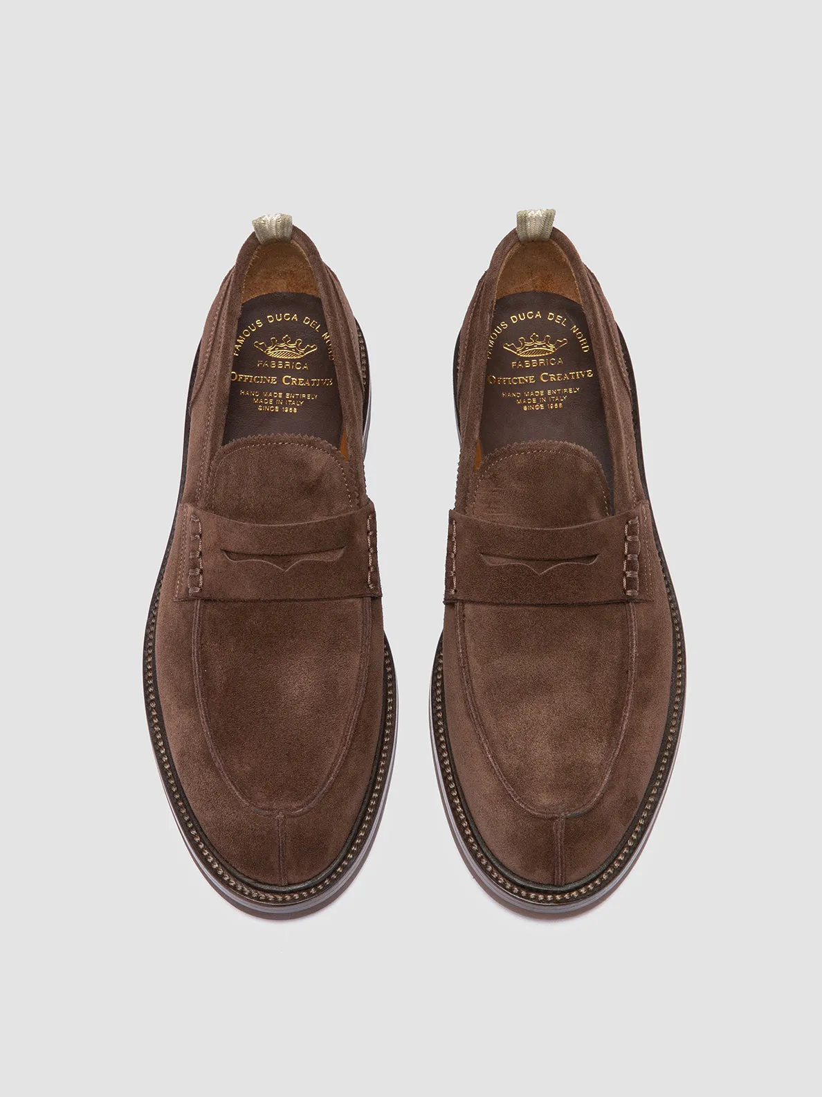 Minimalist SAX FLEXI 001 - Brown Suede Penny Loafers