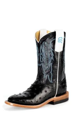 Anderson Bean Black Ostrich Print Children's Boot Fashion Comfort