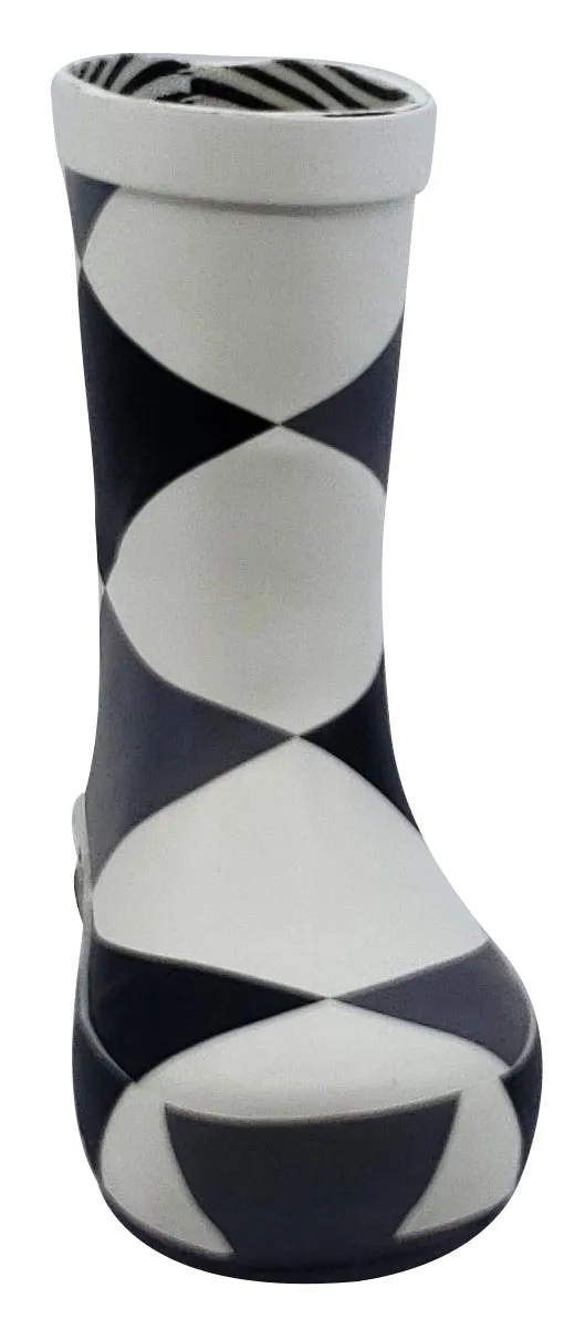 Boxbo Damier Girl's and Boy's Rain Boot Chunk Heel Traction Line