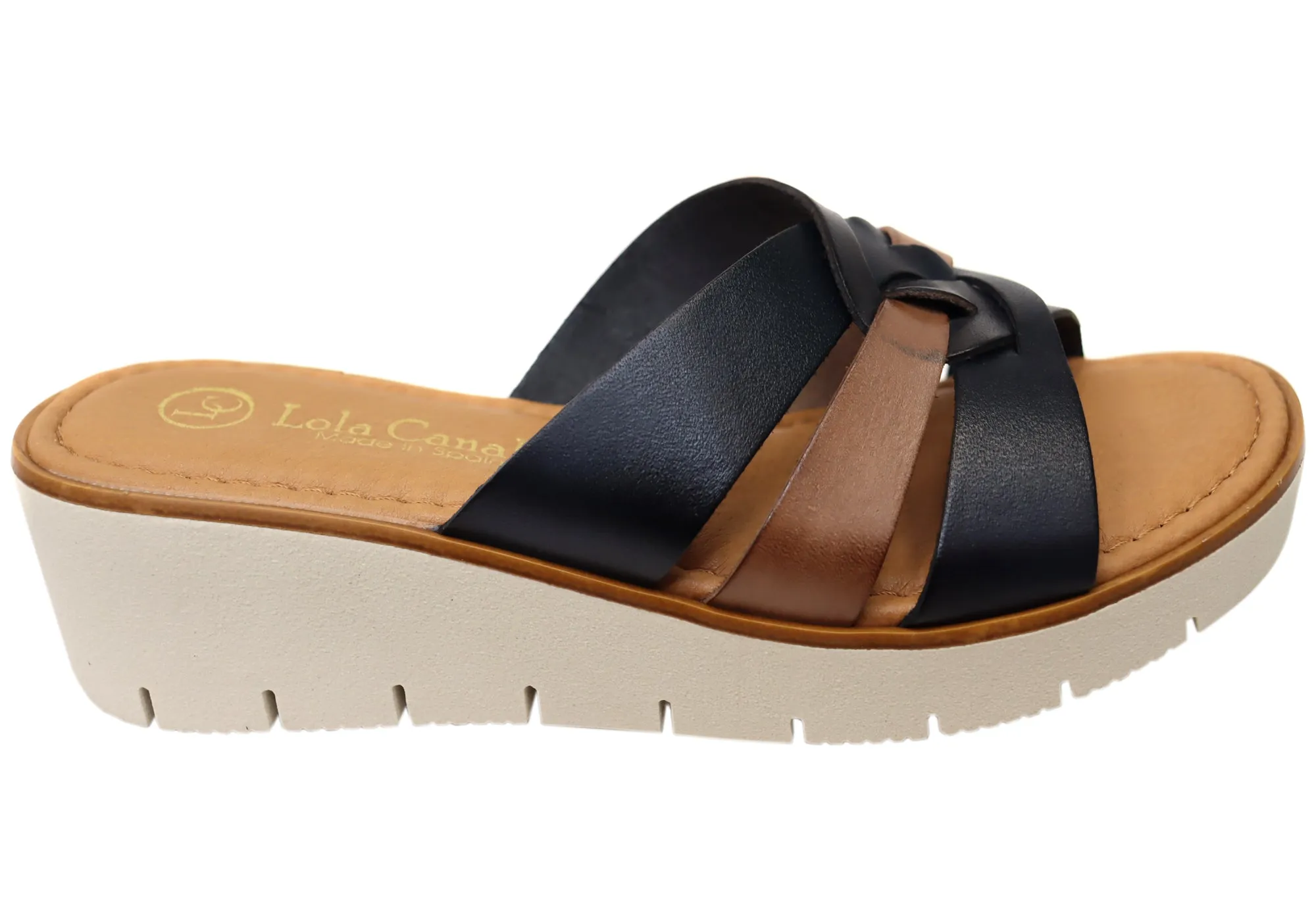 Lola Canales Zena Womens Comfortable Spanish Leather Slides Sandals Comfortable Travel