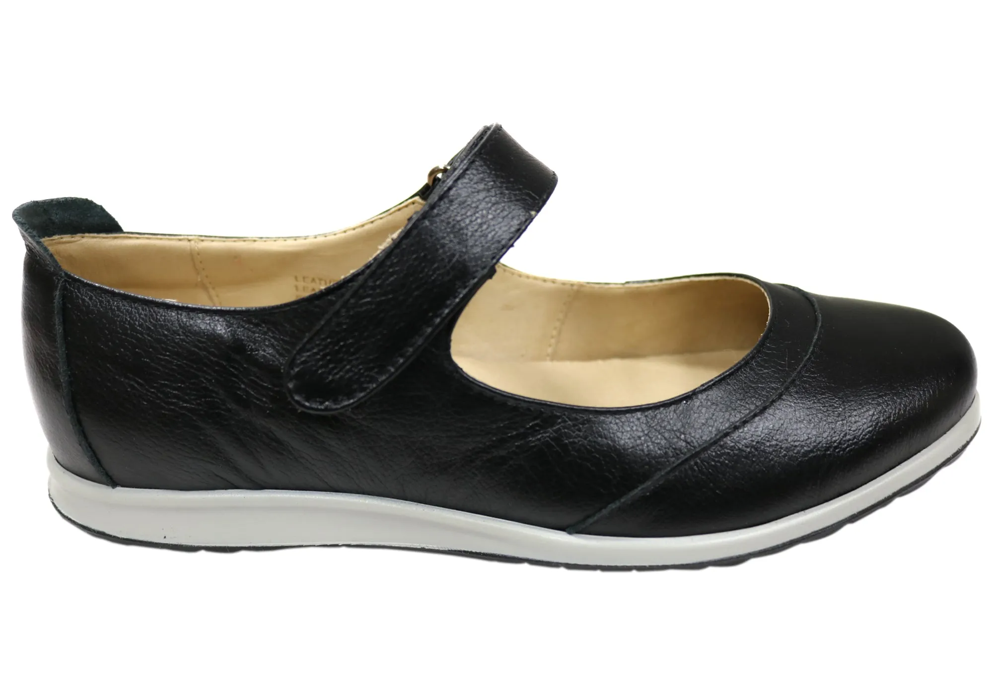 Opananken Trixy Womens Comfortable Brazilian Leather Mary Jane Shoes Firm Ground