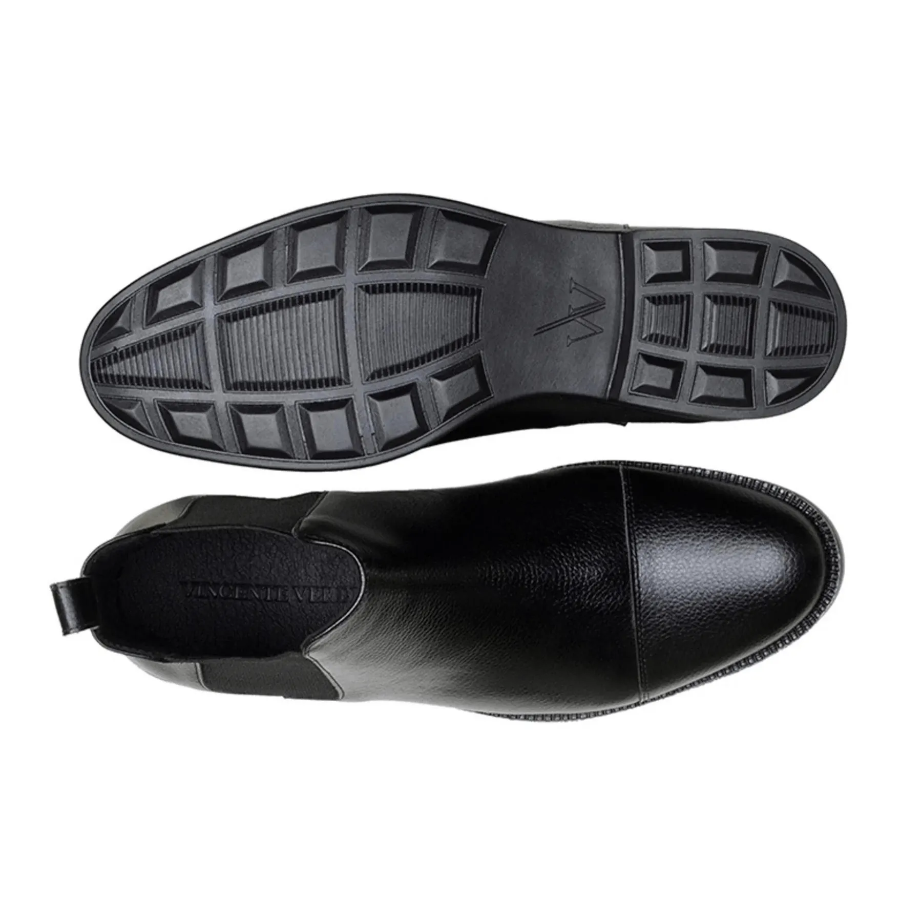 'Terni' classic vegan leather Chelsea boot by Vincente Verde -  black Teen Fun Comfort Midsole