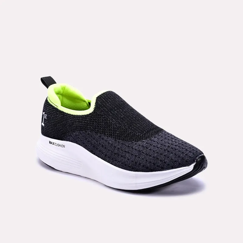 Slip Resistant Sole Black Sneaker Shoes 0440781