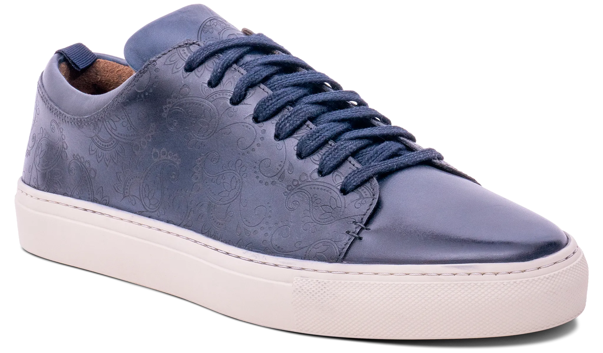 Supportive Paisely - Navy Hand Painted