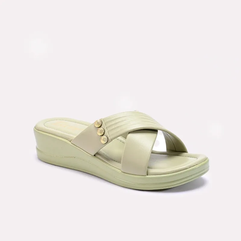 Green Comfy Casual Slippers 0412421 Toe Cap Flexible Function