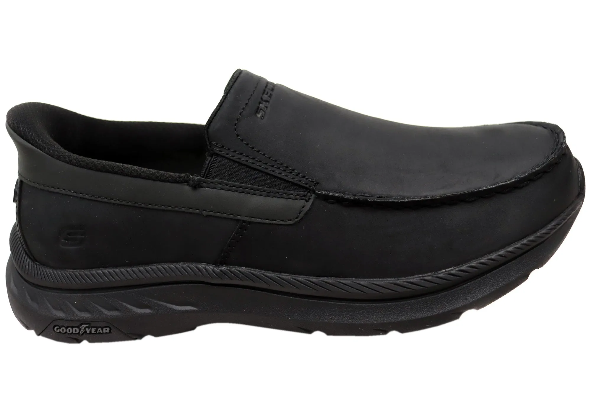 Skechers Mens Slip Ins Pollard Osgood Extra Wide Fit Leather Shoes Support frame