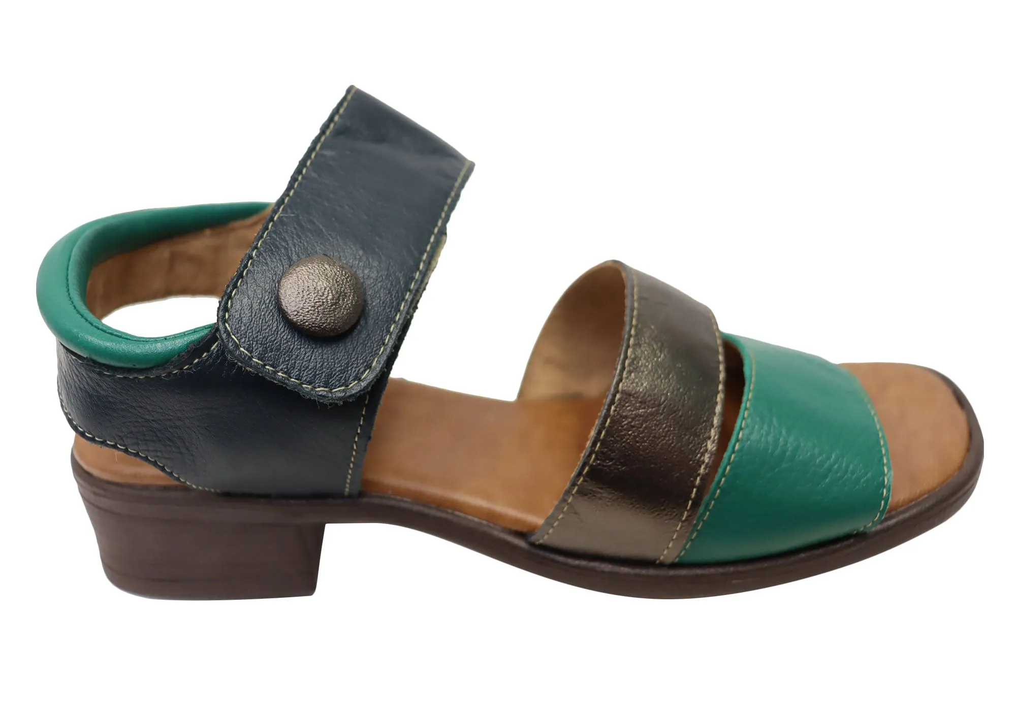 Balatore Daphe Womens Comfortable Brazilian Leather Low Heel Sandals Stylish Adventure Footwear