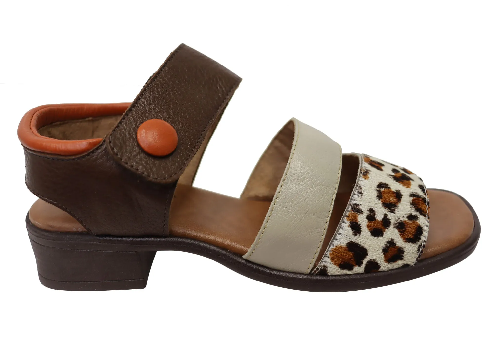 Fast Step Breathable Travel Sandals Balatore Daphe Womens Comfortable Brazilian Leather Low Heel Sandals