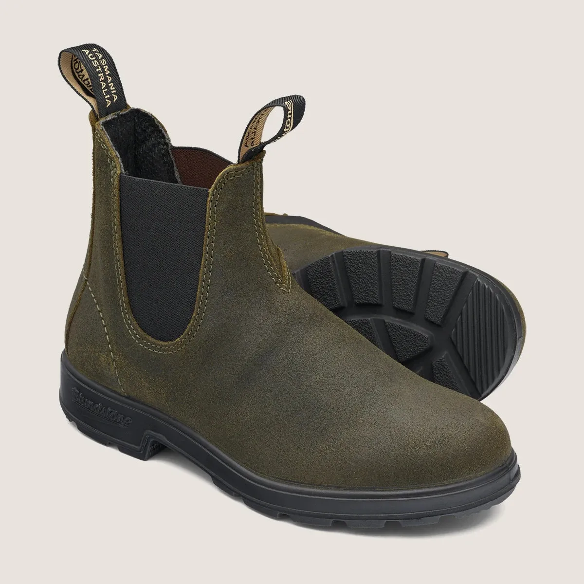 1615 - Dark Olive Suede Rugged Built Outdoor Trek Snow Ready