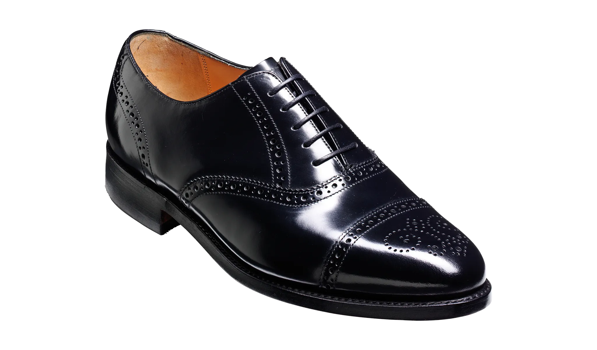 Alfred - Black Hi-Shine Heel Fit