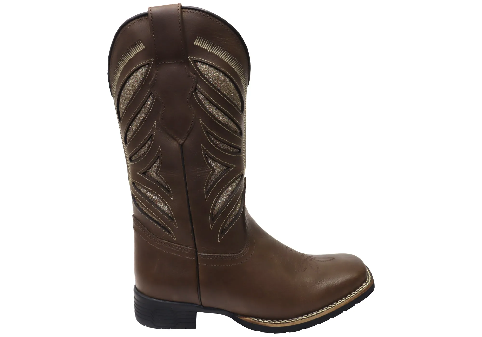 D Milton Cora Womens Comfortable Leather Western Cowboy Boots Protective Finish Outdoor Trek Oil-Resistant