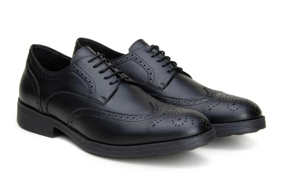 'Viterbo' classic wing-tip vegan leather by Vincente Verde -  black Desert Run