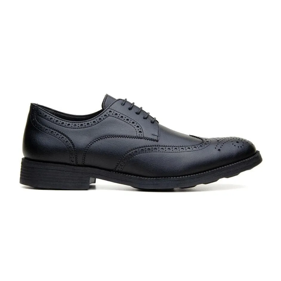 'Viterbo' classic wing-tip vegan leather by Vincente Verde -  black Cool Tone