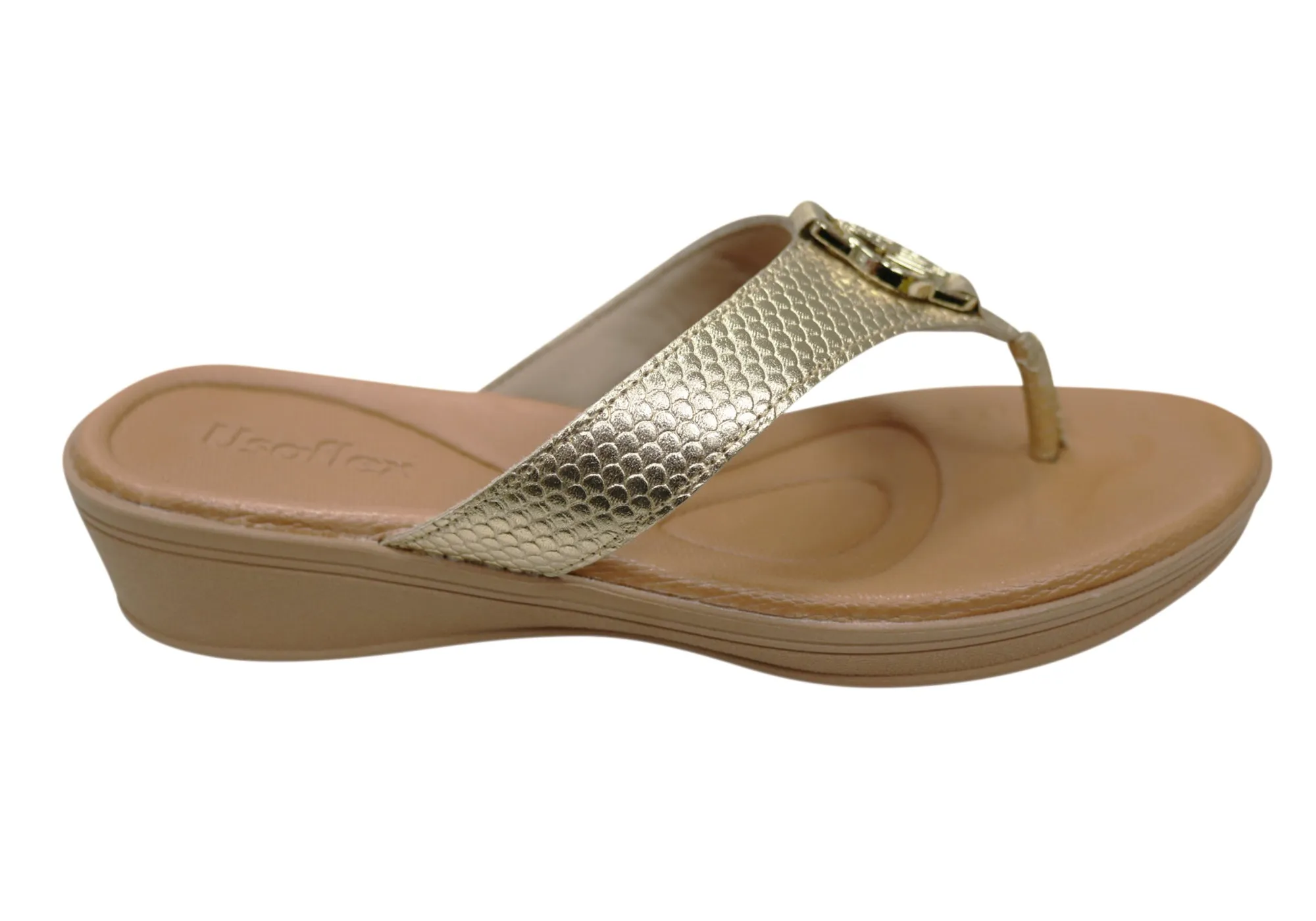 Usaflex Dorina Womens Comfort Leather Thongs Sandals Made In Brazil Comfy Flip-flops Sleek Sandals for Men