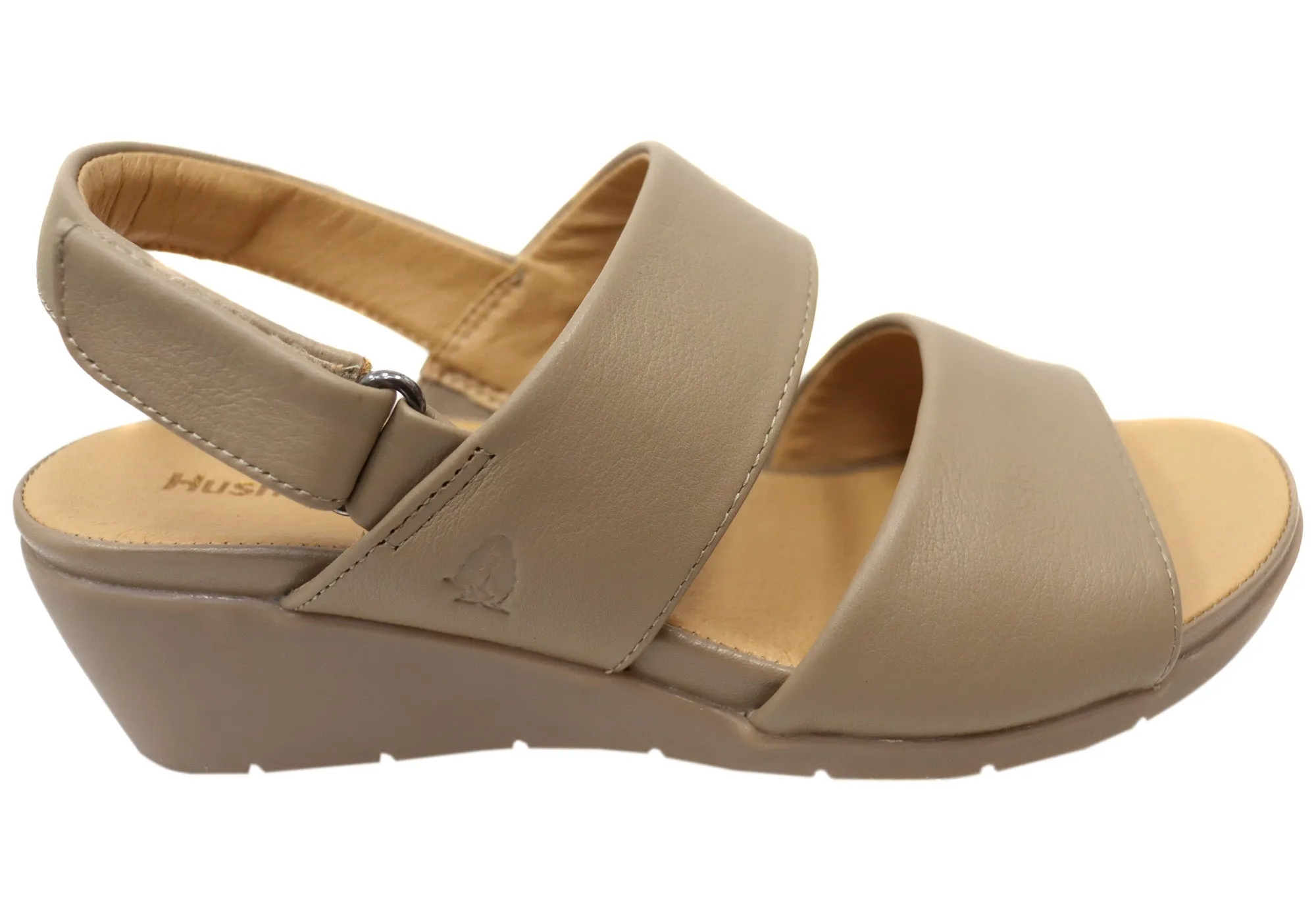Hush Puppies Reyna Womens Comfortable Leather Wedge Sandals Summer Footwear Essentials Rain Light