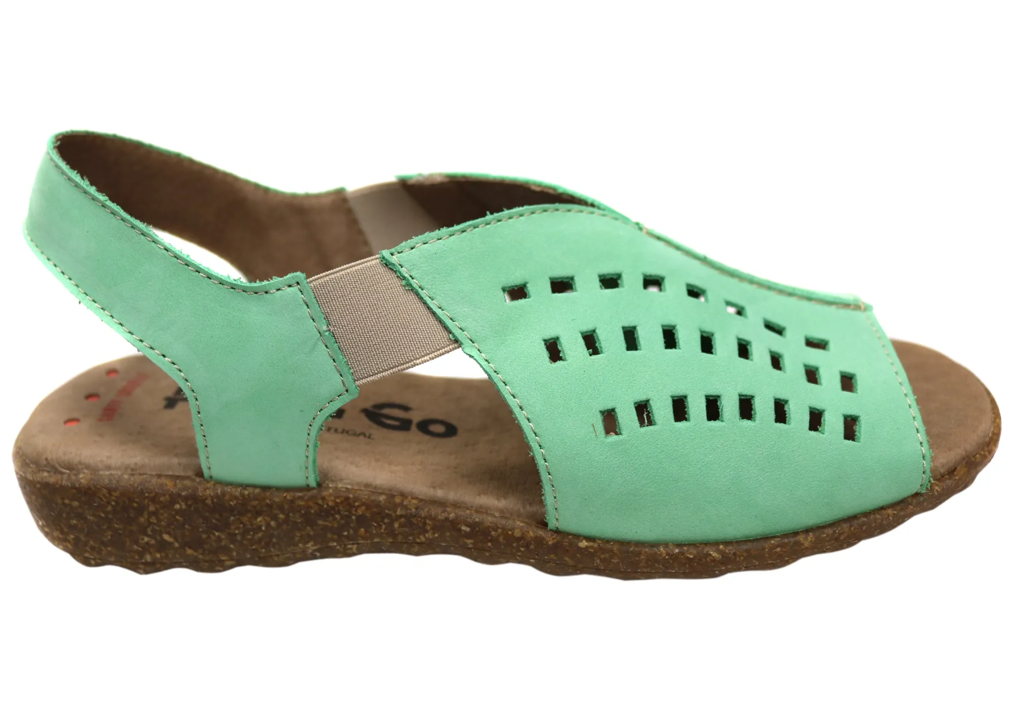 Water Friendly Customizable Straps Flex & Go Rochela Womens Comfortable Leather Sandals Made In Portugal