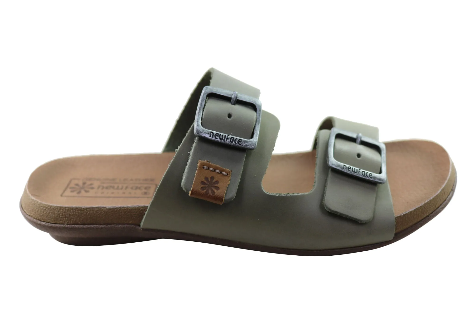 Bay Walk New Face Silvan Womens Comfort Leather Slides Sandals Made In Brazil