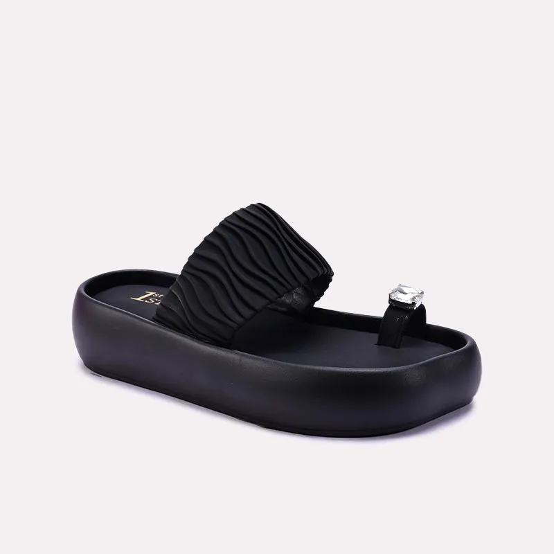 Black Platform Slippers 0413202 Smart Fit